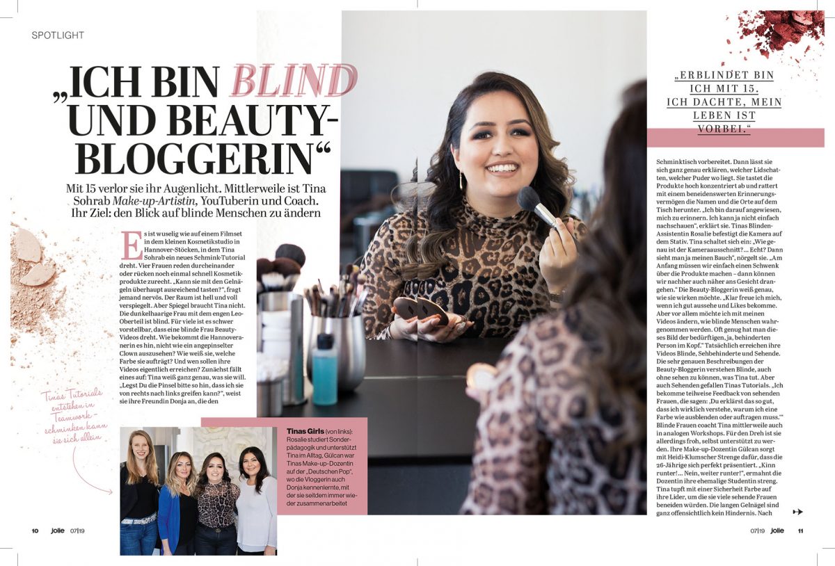 Jolie Magazin, Blinde Beauty Bloggerin Tina Sohrab